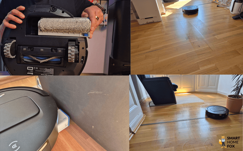 Wischtest des ECOVACS DEEBOT T80 OMNI ist zu sehen.